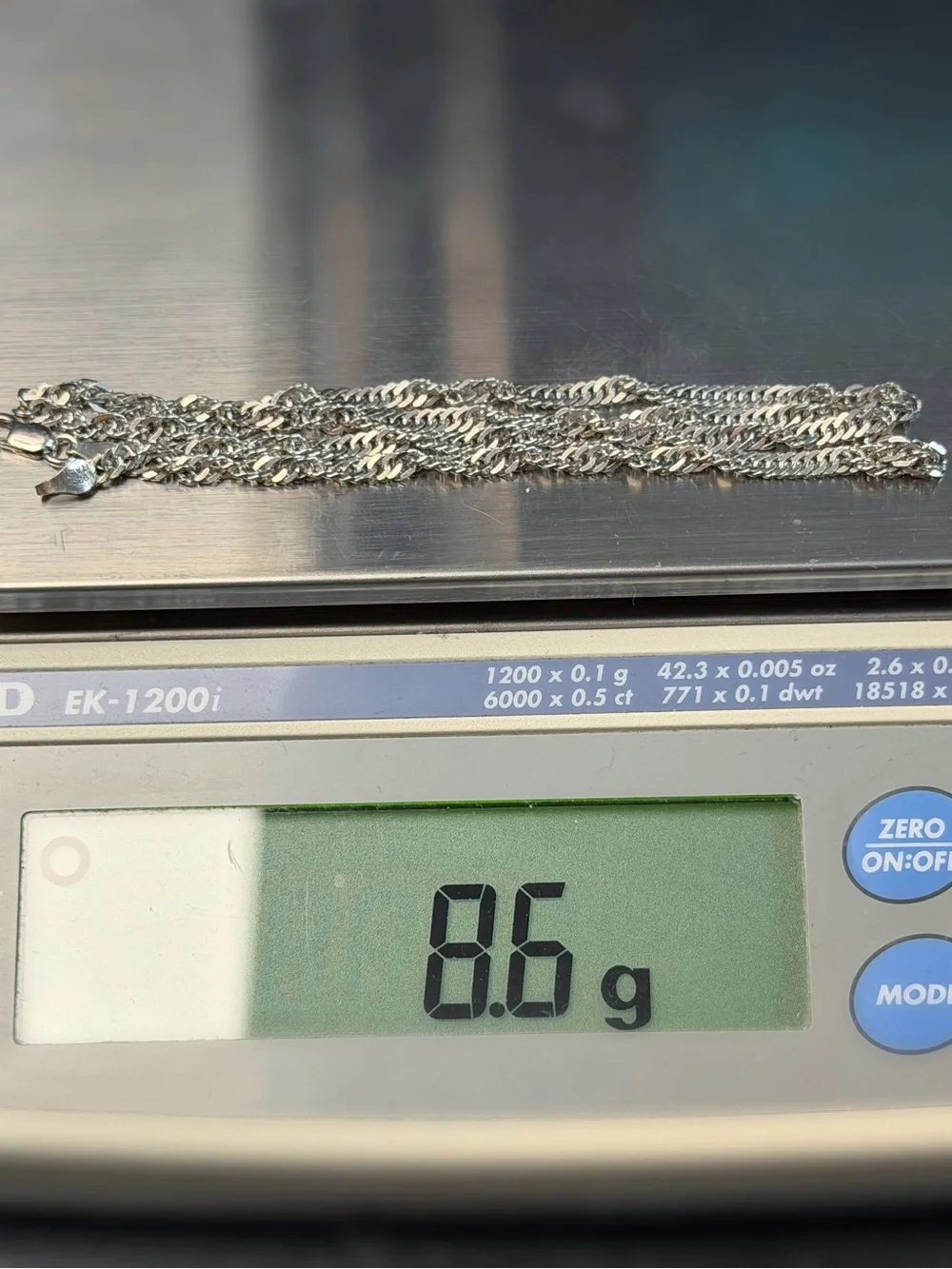 Vintage Italy 925 Sterling Silver Thick Rope Singapore style Chain 18